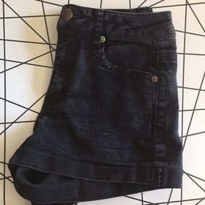 Women's Black Washed Jean Shorts